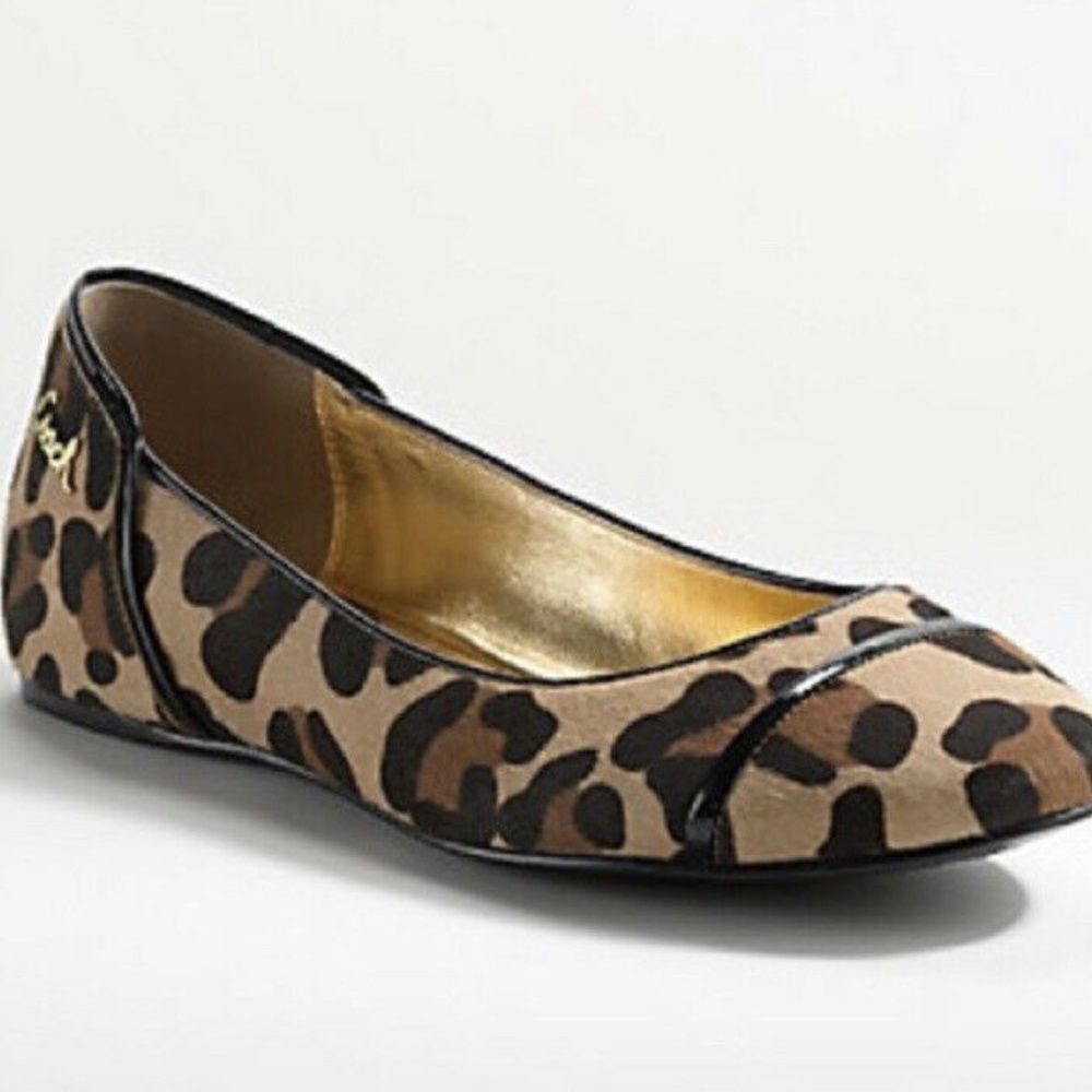 COACH Leopard Cheetah Pony Hair Flat